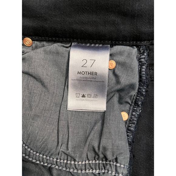 MOTHER The Stunner Zip Two Step Fray Women's Black Denim Jeans Sz 27 - Picture 7 of 11
